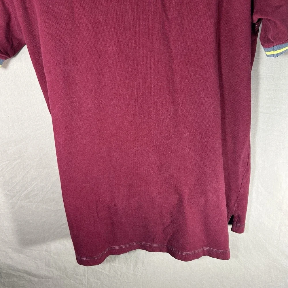 Vintage adidas Mens XL Burgundy Quarter Zip Polo Shirt Cotton Golf Casual‎